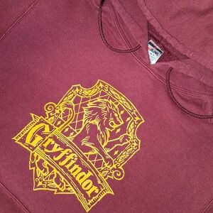 Harry Potter Gryffindor Crest Hoodie Maroon Pullover Sweatshirt Women's Size‎ S